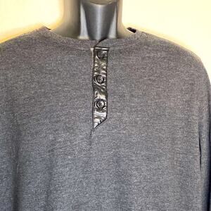 Men’s Sean John long sleeve shirt faux Leather Trim. M